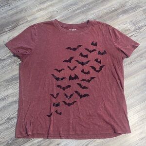 EUC MAURICES Oversized Fit Glitter Batty Vintage Wash Tee 0X